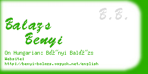 balazs benyi business card